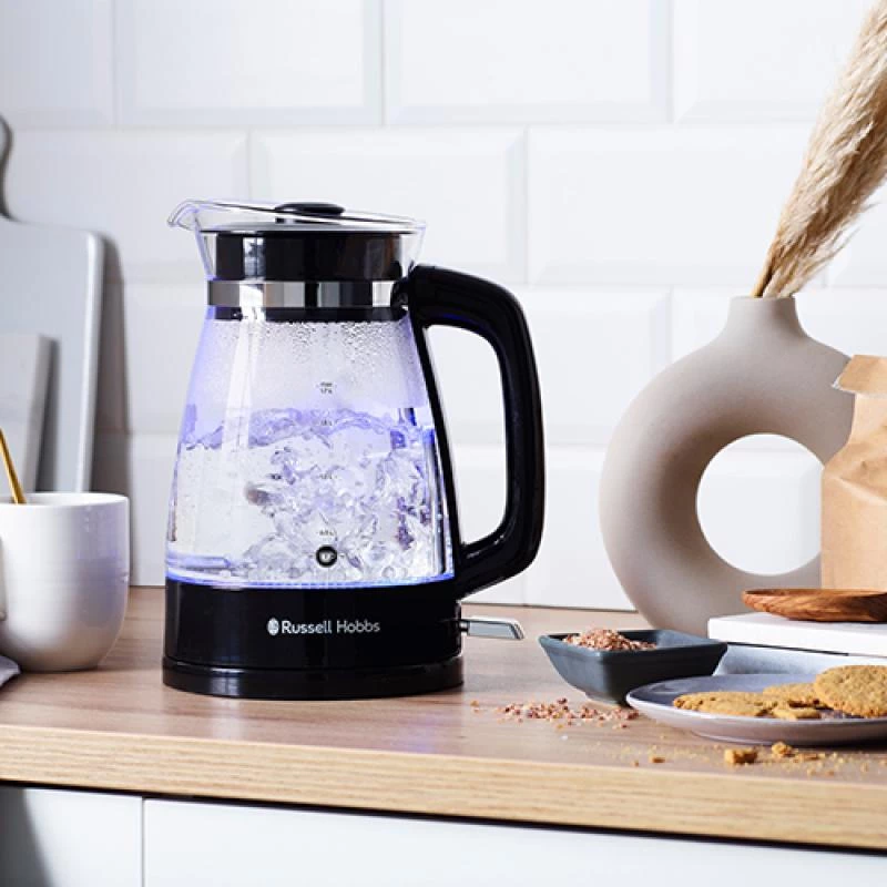 Russell Hobbs 26080-70 elektriskā tējkanna 1,7 L 2400 W melna, caurspīdīga