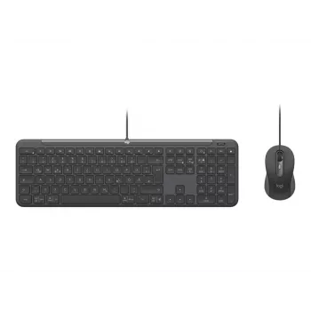 Vadu USB tastatūra Logitech 920-013343 QWERTZ vācu izkārtojums pelēkā krāsā