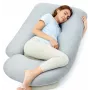 Momcozy PP102 U-veida grūtniecības spilvens, gaiši pelēks dzesējošs audums