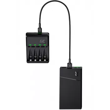 Akumulatora uzlādes ierīce zaļa Cell GC VitalCharger ar 4× AA 2000mAh NiMH baterijām
