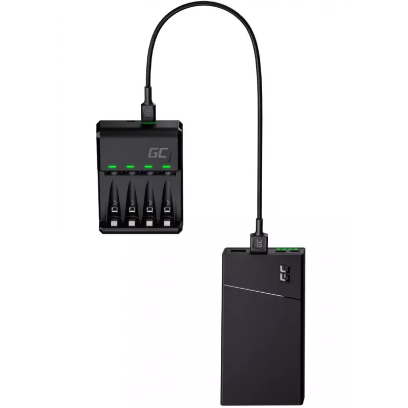 Akumulatora uzlādes ierīce zaļa Cell GC VitalCharger ar 4× AA 2000mAh NiMH baterijām