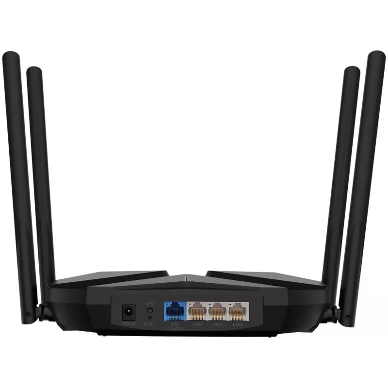 Galda maršrutētājs MERCUSYS MR85X AX3000 divjoslu Wi‑Fi 6, 3000 Mbps, 4 antenas, 3 Gigabit LAN porti, melns