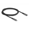 DeLOCK USB pagarinātāja kabelis USB Type-C vīrišķais uz sievišķo 10 Gbps 1 m pelēks metāls