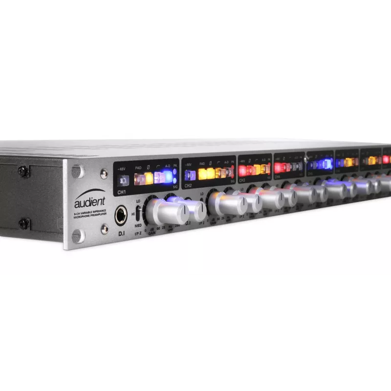 8 kanālu mikrofona priekšpastiprinātājs Audient ASP880 24 bitu 96 kHz, uzstādāms statīvā