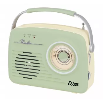 Galda radio Eltra LUIZA RETRO SP-11 ar MP3, USB un SD karšu atbalstu, piparmētru krāsā