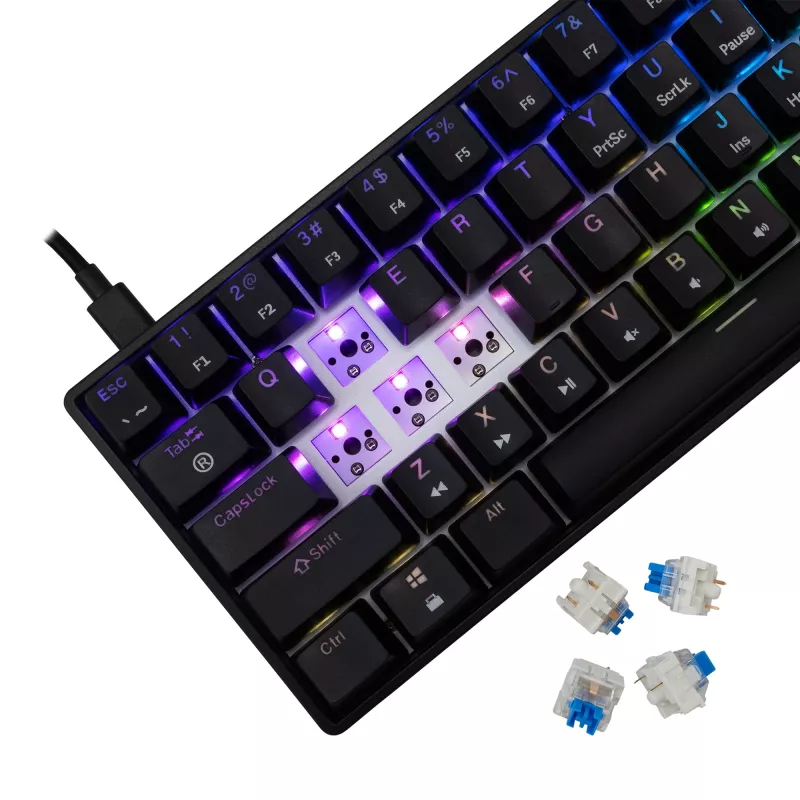 Mehāniskā tastatūra White Shark Shinobi-2 Blue Switch Melns US layout