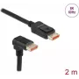 DisplayPort kabelis DeLOCK 8K 60 Hz 2 m vīrišķais taisnais uz 90° lejupvērsts