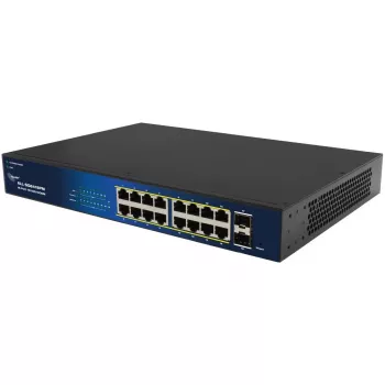 ALLNET 16+2P PoE komutators ALL-SG8418PM — 18 porti, Gigabit, 16 PoE porti, 2 augšupielādes porti