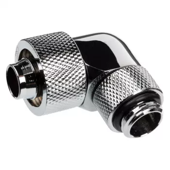 Alphacool Eiszapfen savienotājs 90 grādi G1/4 colla AG uz 16/10mm - rotējams, hromēts sudrabs