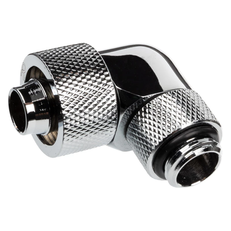 Alphacool Eiszapfen savienotājs 90 grādi G1/4 colla AG uz 16/10mm - rotējams, hromēts sudrabs