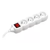 PowerWatch 3 m (4 kontaktligzdas) balts ar strāvas slēdzi
