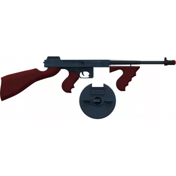 Pulio metāla gangsteru pistole 155132/6 — atsperes darbības rotaļu pistole, metāla konstrukcija, 8 patronu ietilpība