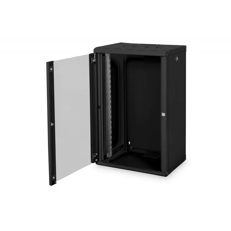 Digitus Unique DN-19 20-U-SW - skapis - tīkla skapis - piemērots sienas montāžai - Melns, RAL 9005 - 20U - 48,3 cm (19) (DN-19 20-U-SW)