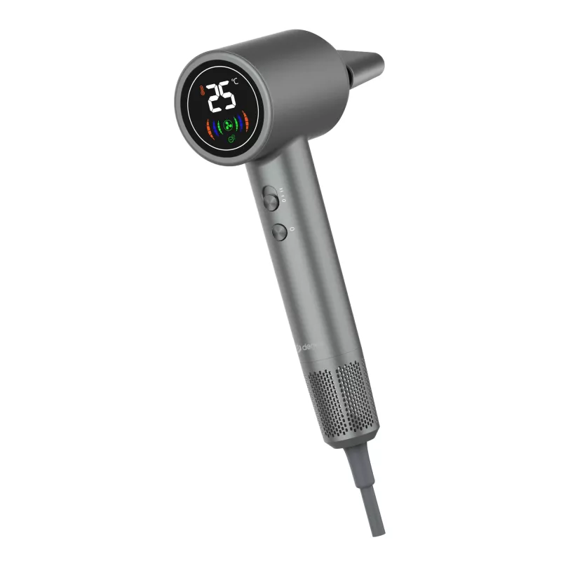 Matu žāvētājs DENVER HDD-1400DGR 1400 W, pelēks, 110–240 V, 1,8 m vads, 25–75 °C, 70×89×280 mm