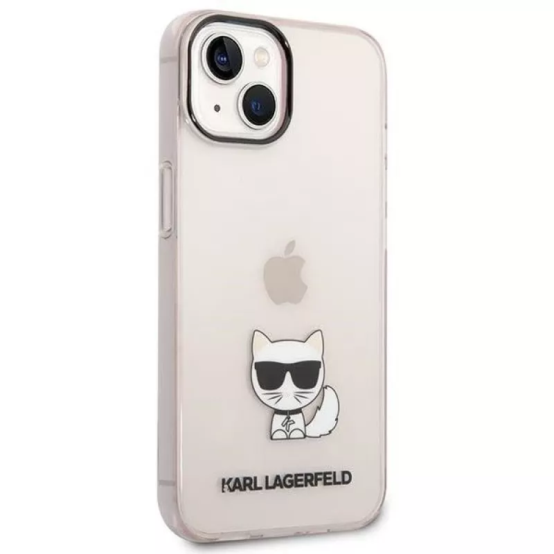 Karl Lagerfeld KLHCP14MCTRI Iphone 14 Plus / 15 Plus 6.7 Hardcase Rozā / Rozā Caurspīdīgs Choupette Korpuss