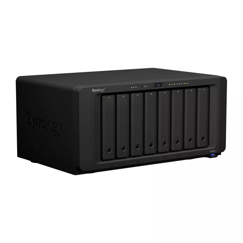 Synology DiskStation DS1821+ NAS/glabāšanas serveris Tornis Ryzen Embedded V1500B 4 GB DDR4 0 TB DiskStation Manager Melns