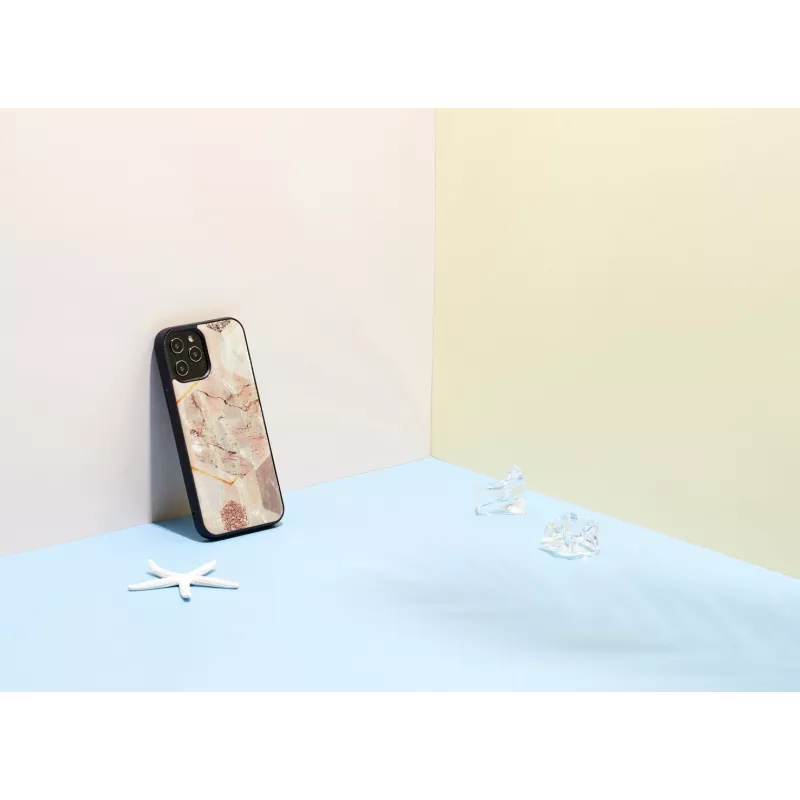 Aizsargājošs tālruņa maciņš iKins Apple iPhone 12 Pro Max — rozā marmora raksts
