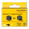 DeLOCK USB Type-C adapteris uz Gigabit LAN mini melns