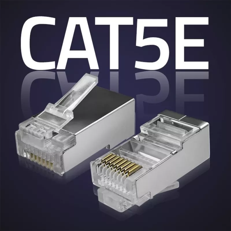 Modular RJ45 savienotājs QOLTEC 54554 CAT5e FTP, 100 gab., sudraba, plastmasa, 11×22×18 mm