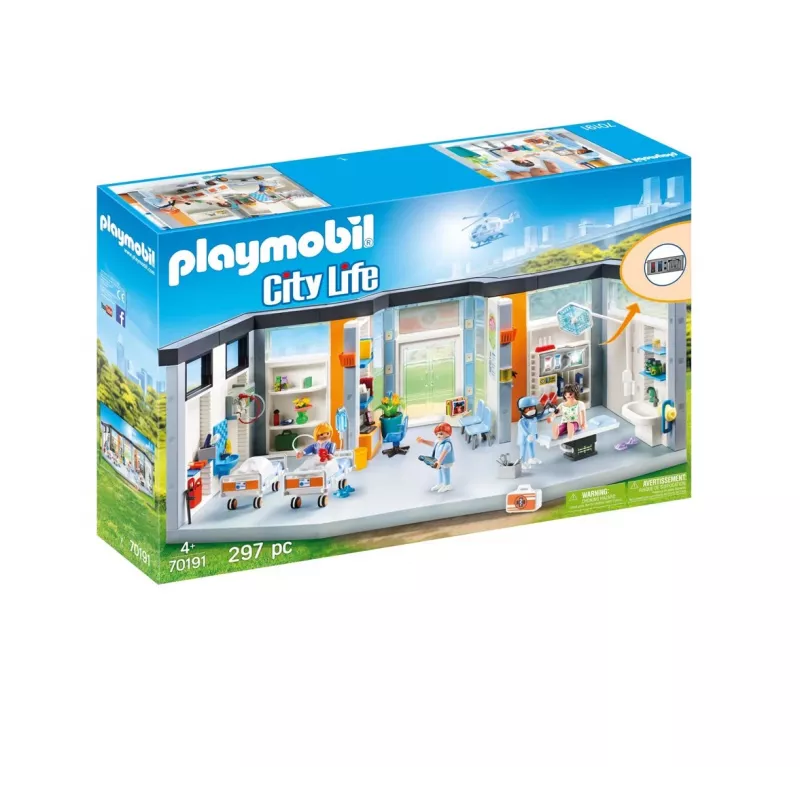 Rotaļlietu figūra Playmobil 70191 Mēbelēta slimnīcas nodaļa 297 gabali