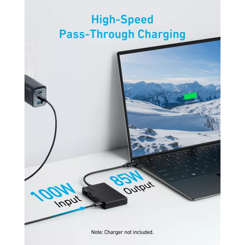 Anker 332 Vadu USB 3.2 Gen 1 Type-C Melns 100W 4K Ultra HD
