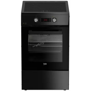 Indukcijas plīts ar elektrisko cepeškrāsni Beko FSM59305BDT, 60 L, 50 cm platums, melna, A energoefektivitātes klase, 4 zonu indukcijas plīts virsma ar jaudas pastiprināšanu