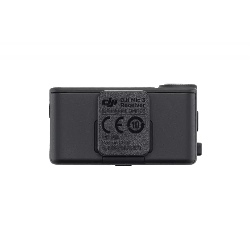Mikrofona uztvērējs DJI Mic 3 Camera mount melns — darbināms ar baterijām, komplektā 3,5 mm audio un USB kabeļi