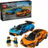Konstruktors LEGO Speed Champions komplekts 77238 — Lamborghini Revuelto & Huracán STO, 607 detaļas, 2 minifigūras, ieteicamais vecums 10+