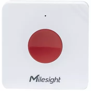Bezvadu medicīniskā trauksmes poga Milesight WS101915M, darbināma ar baterijām, LiCoO2, 50×50×18 mm, balta