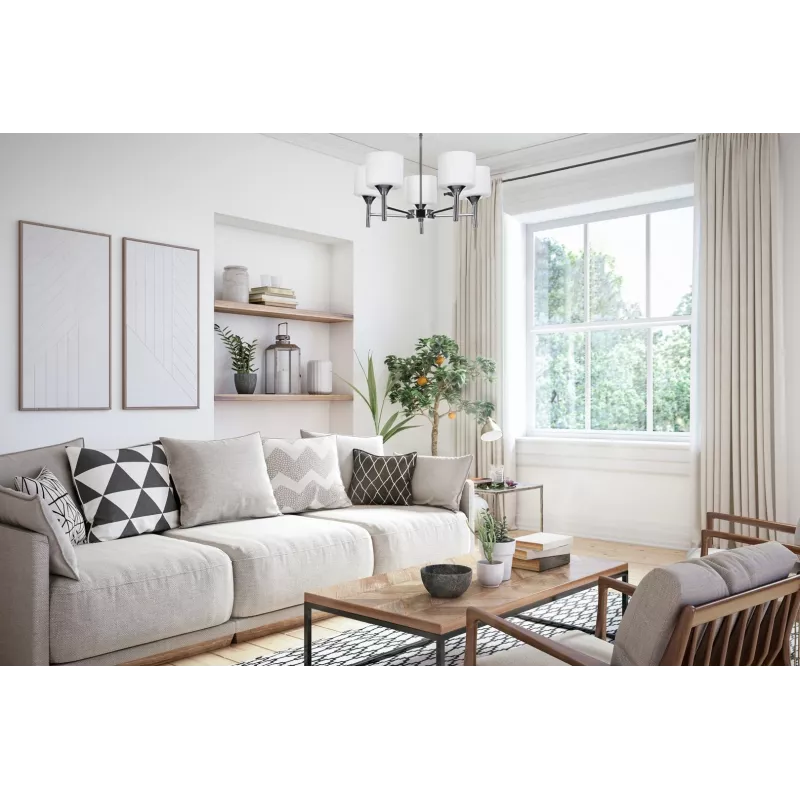 Klasiska lustra-piekaramā griestu lampa Activejet MIRA Chrome 5xE27 viesistabai