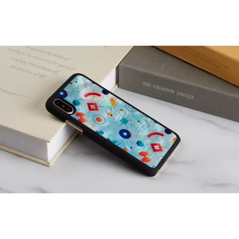 Viedtālruņa maciņš iKins iPhone XS / XS Max melnā akmens dizainā, aizsargājošs aizmugures vāciņš