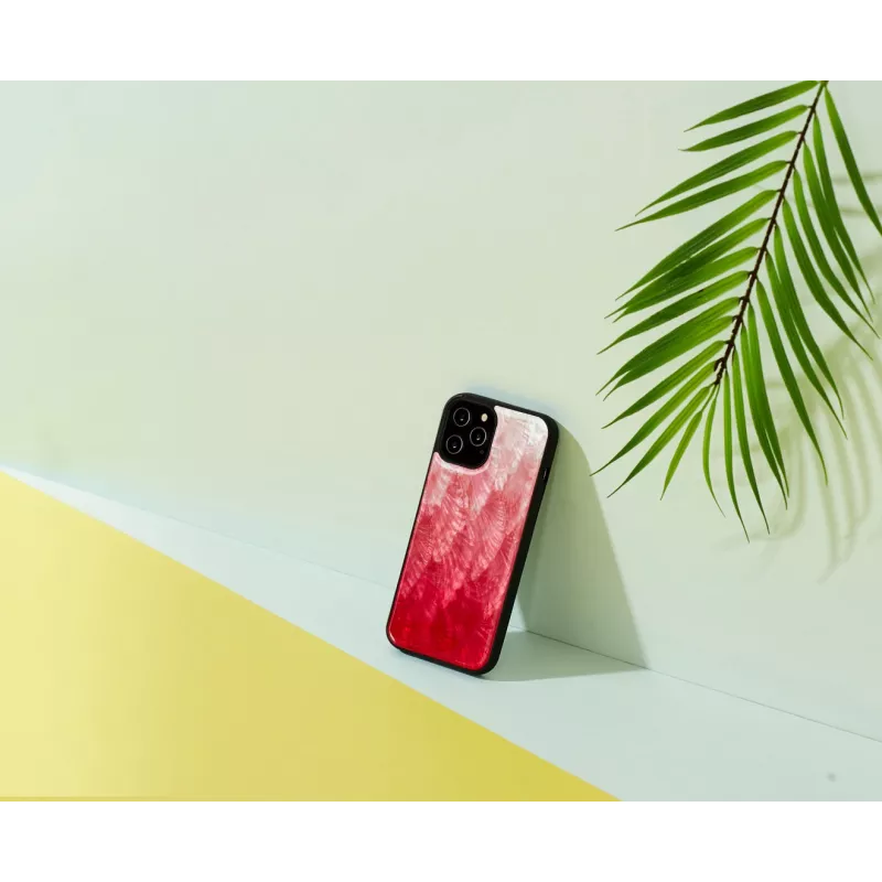 Aizsargājošs iKins maciņš Apple iPhone 12 Pro Max — rozā ezers ar melniem akcentiem
