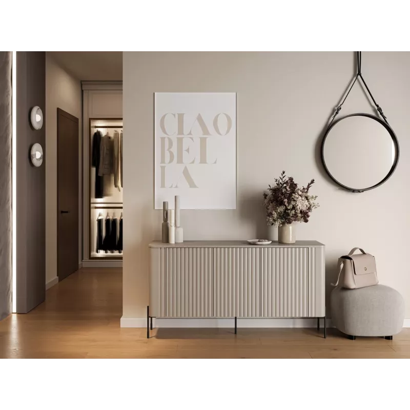 Kumode cama meble VERA 150x40x80 cm, kašmira matēta, skaidu plātne, 16 mm rāmis