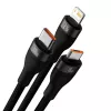 USB kabelis Baseus SUP0003351 1,2 m USB A – USB C/Micro USB-A/Lightning melns
