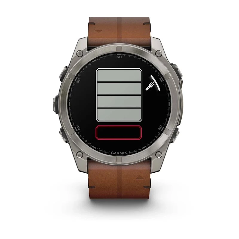 Garmin Fenix 8 3,56 cm (1,4 inch) AMOLED 51 mm Digitāli 454 x 454 pikseļi Skārienekrāns Titāns Wi-Fi GPS (satelīts)