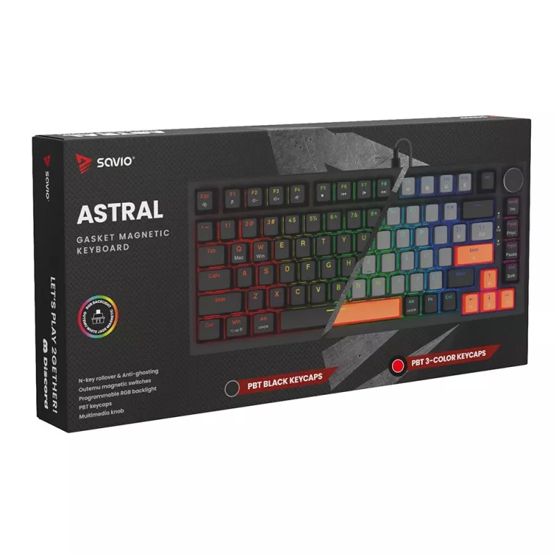 Savio ASTRAL BLACK JADE 3 KRĀSAS tastatūra Gaming USB QWERTY US International