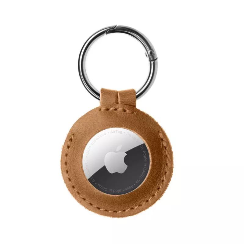 Macics AirTag FIXED FIXWAT-C2-BRW īstas govs ādas brūns — aizsargājošs ādas turētājs Apple AirTag