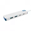 USB-C centrmezgls HYPER HyperDrive Flex HD5200BUGL — 4 pieslēgvietas, zils