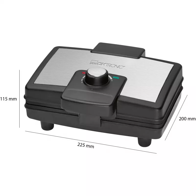 Clatronic WA 3606 vafeļu panna 2 vafeles Melns, nerūsējošais tērauds 800 W