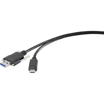 Renkforce RF-3386040 kabeļa adapteris USB 3.2 Type A USB-C melns (RF-3386040)