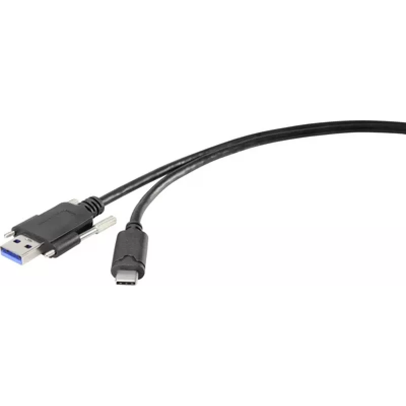 Renkforce RF-3386040 kabeļa adapteris USB 3.2 Type A USB-C melns (RF-3386040)
