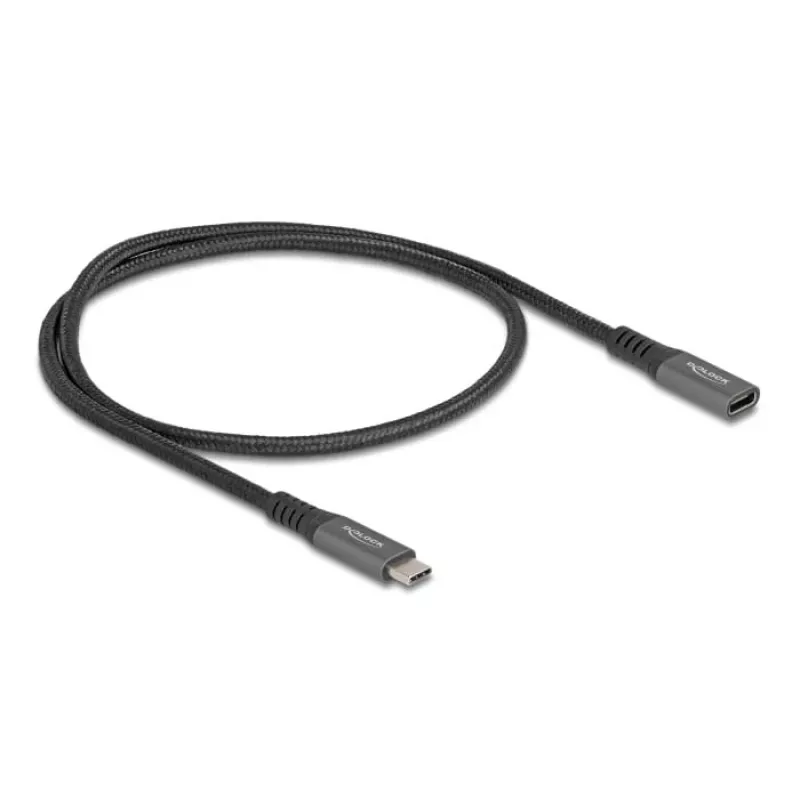DeLOCK USB pagarinātājs USB Type-C vīrišķais uz sievišķo 10 Gbps 0.5 m pelēks metāls
