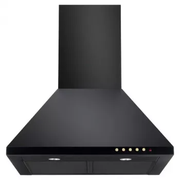 Pie sienas stiprināms tvaika nosūcējs AKPO WK-4 Classic GOLD 60 Melns, 600×500 mm, motors 106 W, 3 ātrumi, halogēna apgaismojums