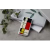 Viedtālruņa maciņš iKins iPhone XR Mondrian balta — aizsargājošs cietais aizmugurējais vāciņš