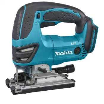 Finierzāģis Makita DJV180ZX bezvada korpusa modelis — 3 pakāpju svārsts, 0–2600 gājieni/min, gājiena garums 26 mm, griezuma dziļums kokā 135 mm