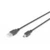 Digitus ASSMANN - USB kabelis - USB Type A, 4 kontaktu (vīr.) - Mini-USB, Type B (vīr.) - 1 m (USB / Hi-Speed USB) - formēts - melns (AK-300108-010-S)