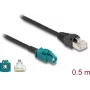 DELOCK tīkla kabelis 91371 — HSD Z uz RJ‑45, zeltīti kontakti, 0,5 m, melns