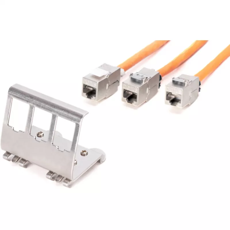 Adapteris Digitus AN-25183 3x Keystone modulim, nerūsējošais tērauds