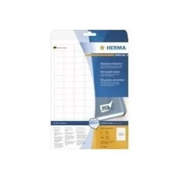 HERMA Special - Pašlīmējošas noņemamas matēta papīra uzlīmes - Balta - 25,4 x 16,9 mm - 2800 uzlīmes (25 lapas x 112) (4211)