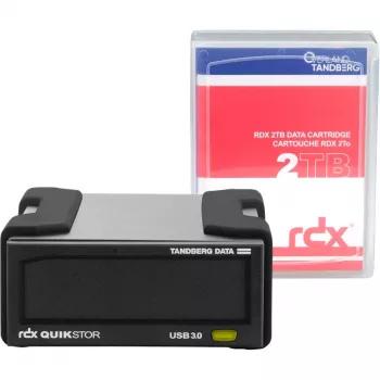Ārējais RDX diskdziņa komplekts Tandberg Data Overland-Tandberg O-T ar 2 TB HDD, USB 3.2 Gen 1, nepārtraukti 260 MB/s, melns